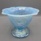 Fenton Christmas compote- blue opal