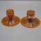 Stretch glass tangerine candle holders