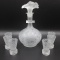 Fenton Ming decanter set w/ floral stopper