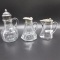 3 crystal syrup pitchers