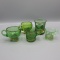 5 green Victorian cups as shown