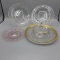 Heisey covered relish tray and 2 plates