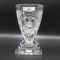 LArge crystal trophy vase w. cut back golf balls