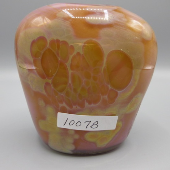 "Contemporary Art Glass pillow 5"" vase.
