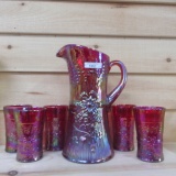 Gibson red carnival Harvest Flower water set