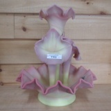 Fenton burmese 4 lily epergne This would be awesome decorated!!LOL!