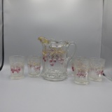 Nwood Cherry & Cable crystal painted water set