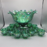 West green paneled Grape 14 pc punch set