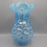 Fenton Poppy Show vase- Blue Opal