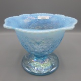 Fenton Christmas compote- blue opal