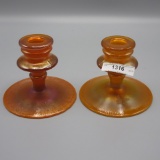 Stretch glass tangerine candle holders