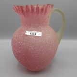 Nwood cranberry satin speckled water pitcher