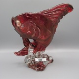 RARE Heisey Ruby stain Goldfish vase