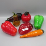 7pc glass fruit and vegetables
