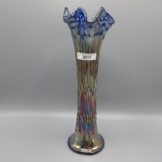 Fenton 11" blue April Showers vase