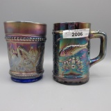 Dugan purple Fishermans mug and blue Stork & Rushes tumbler