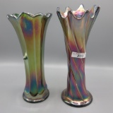 Purple Spiralex vase and Concave flute vase