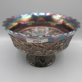 Dugan purple Maple Leaf stemmed bowl