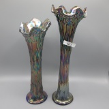 2 Fenton April Shower vases, blue