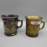 Nwood Singing Bird Mugs. Green/ blue