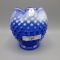 Fenton Colonial blue opalescent Hobnail rose bowl