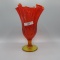 Fenton orange Thumbprint vase-9