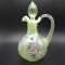 Fenton vaseline handpainted Dragon Fly cruet