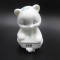 Fenton white handpainted sitting bear