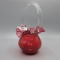 Fenton cranberry Barrel basket-7