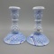 Fenton blue Heaven pair of candlesticks-6