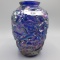 Fenton cobalt iridized vase 7.5