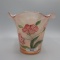 Fenton pink Stretch handpainted flip vase-6