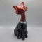 Fenton(Mosser) tye dye red head cat-(air brushed)