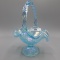 Fenton blue iridized basket-7