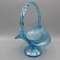 Fenton blue Carnival basket-10