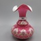 Fenton Cranberry Cased HP Vase - 5.5