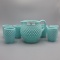 Fenton Turquoise Hobnail 7-pc Water Set