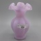 Fenton Lavender Satin Melon Vase - 3.5