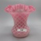 Fenton Cranberry Opal Honeycomb Satin Vase 7