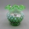 Fenton Lime Green Opal Hobnail Bowl - 4.5