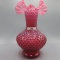 Fenton Cranberry Opal Vase 11