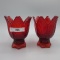 Fenton Ruby Pair of Candle/Votive