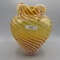 Fenton Amber Feather Vase 10