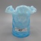 Fenton Blue Opal Dot Optic Vase - 4