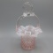 Fenton Pink Opal Hobnail Twisted Handle Basket 8