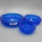 Fenton Colonial Blue Hobnail 3-pc Ashtray Set