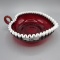 Fenton Ruby Snow Crest Heart Dish