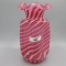 Fenton Cranberry Opal Rib Optic Pinch Vase 8