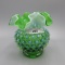 Fenton Lime Green Opal Hobnail Bowl 5