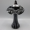 Fenton black amethyst Rib Optic JIP vase-7